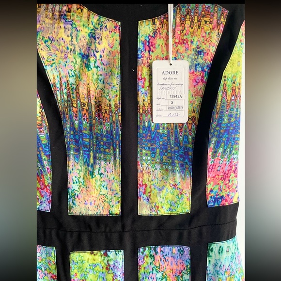 Sale💃🔥 NWT STUNNING Multicolored Kaleidoscope Midi Sheath Dress - Picture 2 of 10